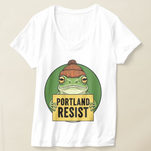 Portland Frog Resist Activist T Shirt (Laydown)