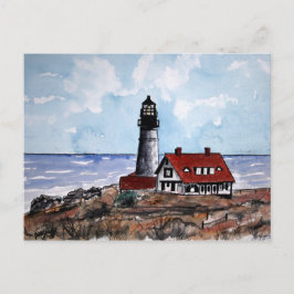 portland fyr maine vykort