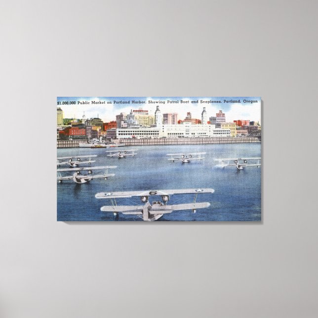 Portland Harbour View of the Public Market Canvastryck (Framsida)