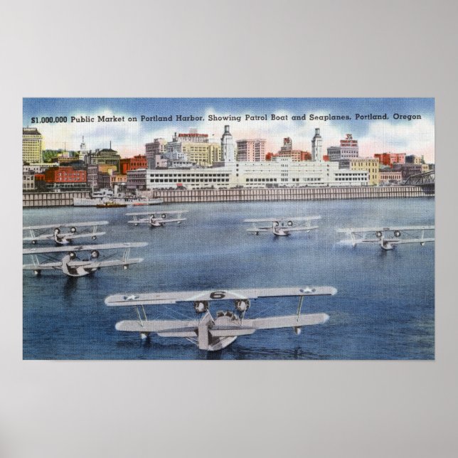 Portland Harbour View of the Public Market Poster (Framsidan)