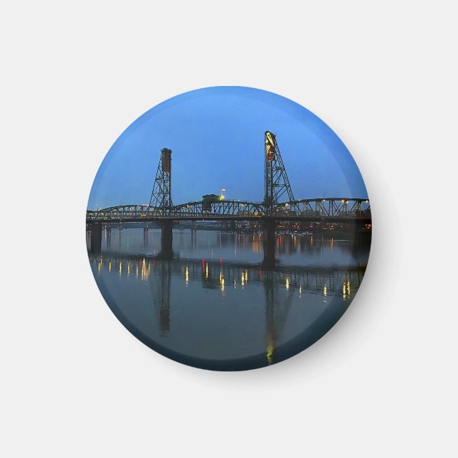 Portland Hawthorne Bridge #2 Round Magnet (Framsidan)