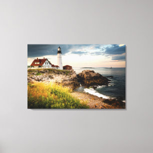Portland Head fyr Cape Elizabeth, Me Canvastryck
