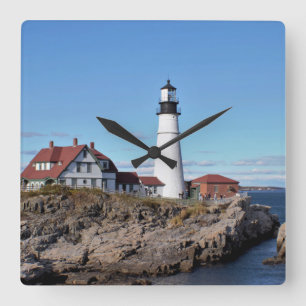 Portland Head fyr Fyrkantig Klocka