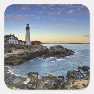 Portland Head fyr Fyrkantigt Klistermärke
