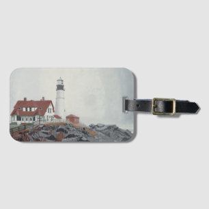 Portland Head fyr i dimma Bagagebricka