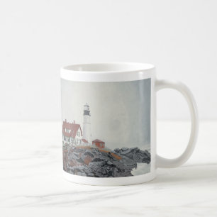 Portland Head fyr i dimma Kaffemugg