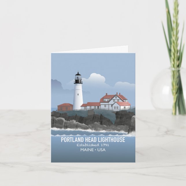 Portland Head fyr Kort (Framsida)
