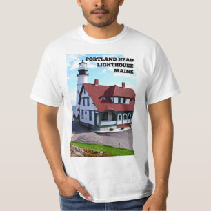 Portland Head fyr, Maine T-tröja Tee