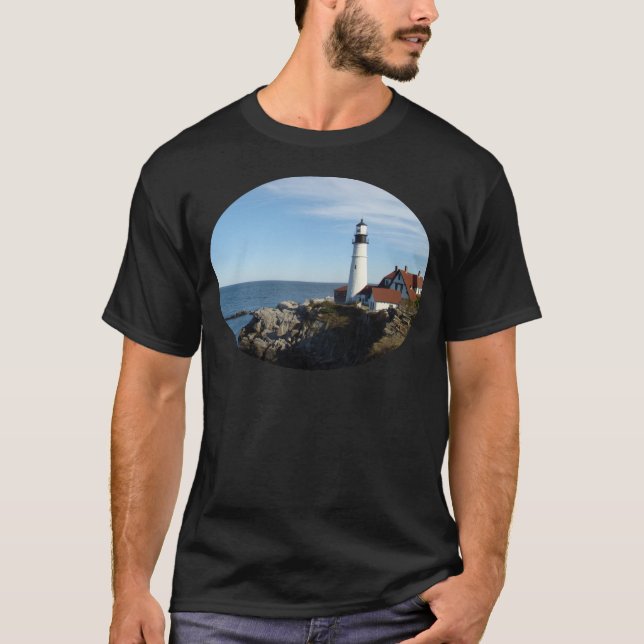 Portland Head fyr Maine Tee Shirt (Framsida)