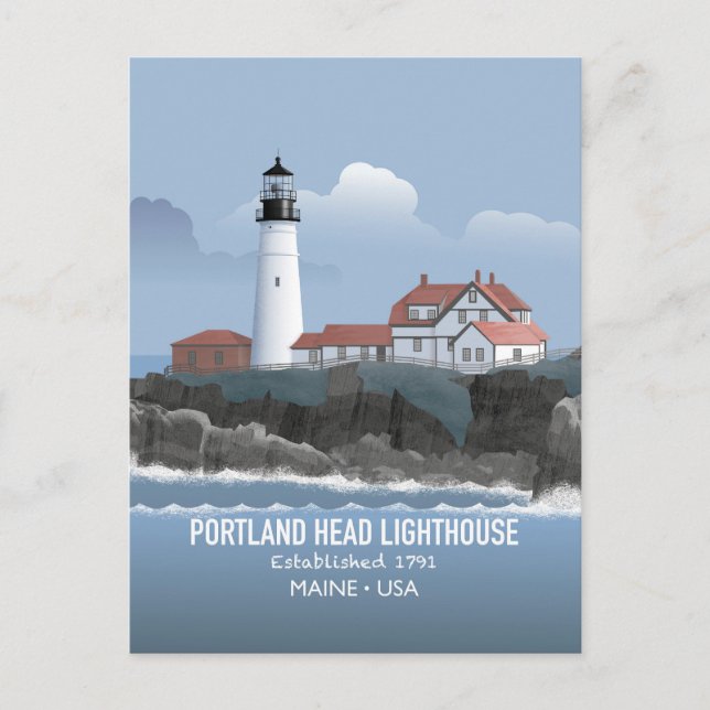 Portland Head fyr Vykort (Framsida)