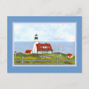 Portland Head Light "A View from Backe" Vykort