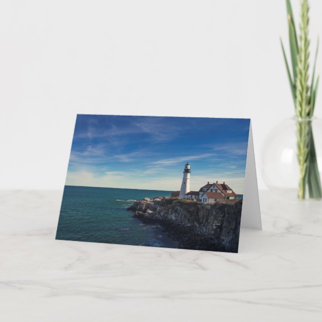 Portland Head Light Blank Greeting Card Kort (Framsida)