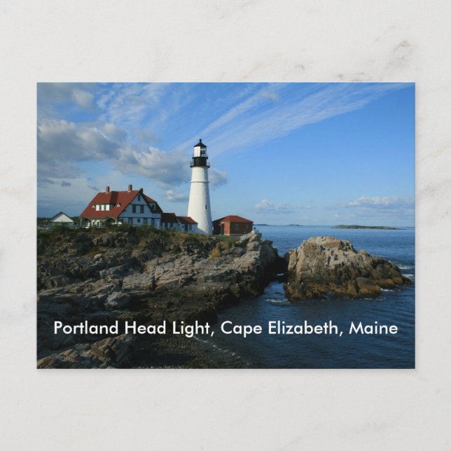 Portland Head Light, Cape Elizabeth, Maine Vykort (Framsida)