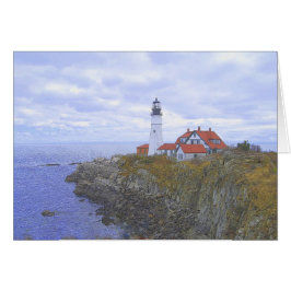 Portland Head Light House, Maine, Art Hälsningskort