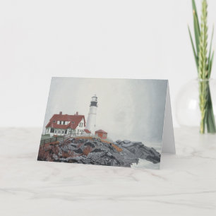 Portland Head Light in Fog Tack Kort