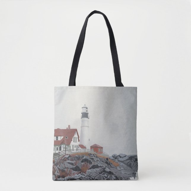 Portland Head Light in Fog Tygkasse (Framsida)