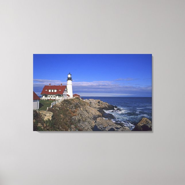 Portland Head Light Lighthouse Maine Canvastryck (Framsida)