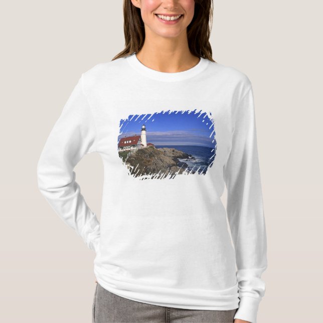 Portland Head Light Lighthouthouse Maine T Shirt (Framsida)