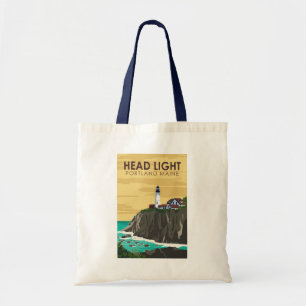 Portland Head Light Maine Vintage Art Tygkasse