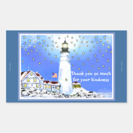 Portland Head Light Stickers #4 av Bonhovey Rektangulärt Klistermärke