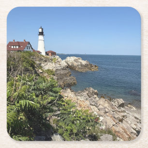 Portland Head Light Underlägg Papper Kvadrat