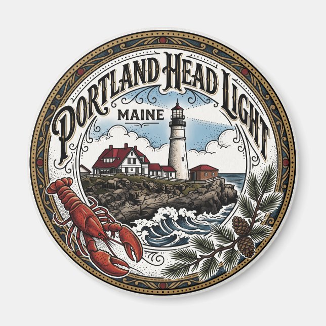 Portland Head Light USA Magnet (Framsidan)