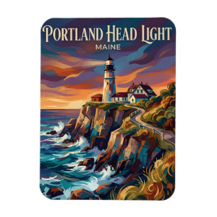 Portland Head Light USA -> Portland Head-fyren US Magnet