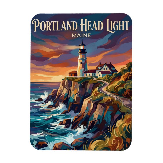 Portland Head Light USA ->  Portland Head-fyren US Magnet (Vertikal)