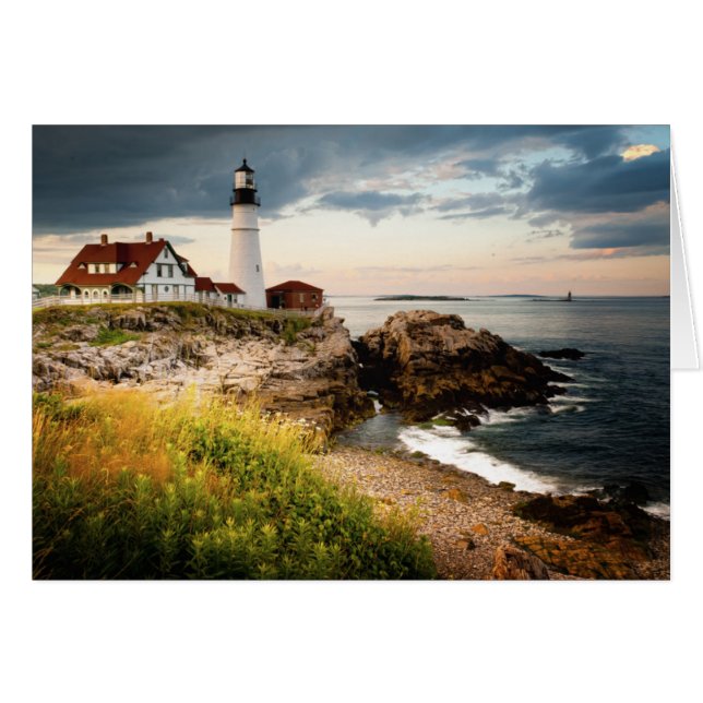 Portland Head Lighthouse | Cape Elizabeth, Me Hälsningskort (Framsidan Horizontal)