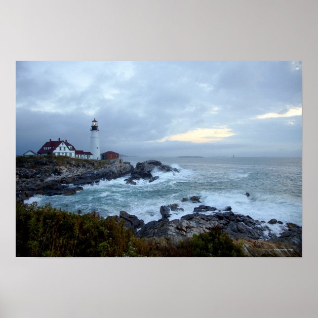 Portland Head Lighthouse i Sunrise Poster (Framsidan)