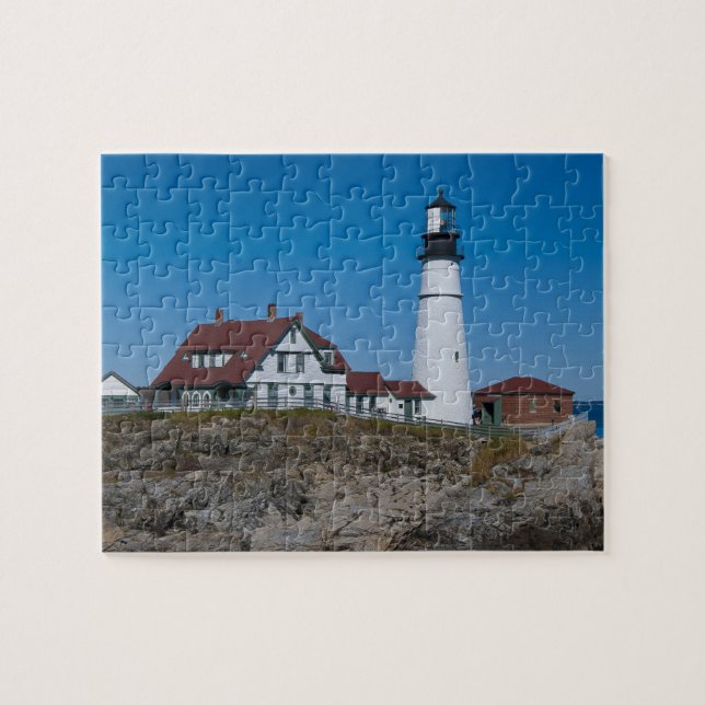 Portland Head Lighthouse Jigszle Puzzle Pussel (Horisontell)