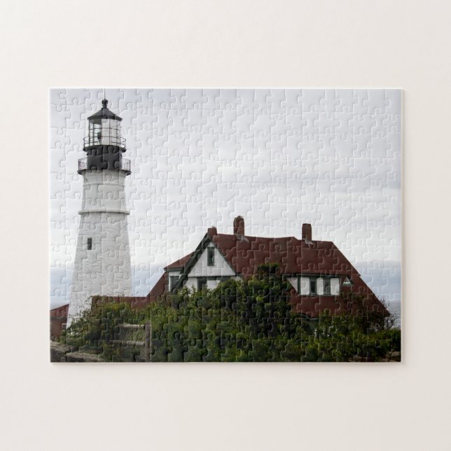 Portland Head Lighthouse Maine Photograph Pussel (Horisontell)