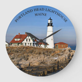 Portland Head Lighthouse, Maine Round Clock Stor Klocka