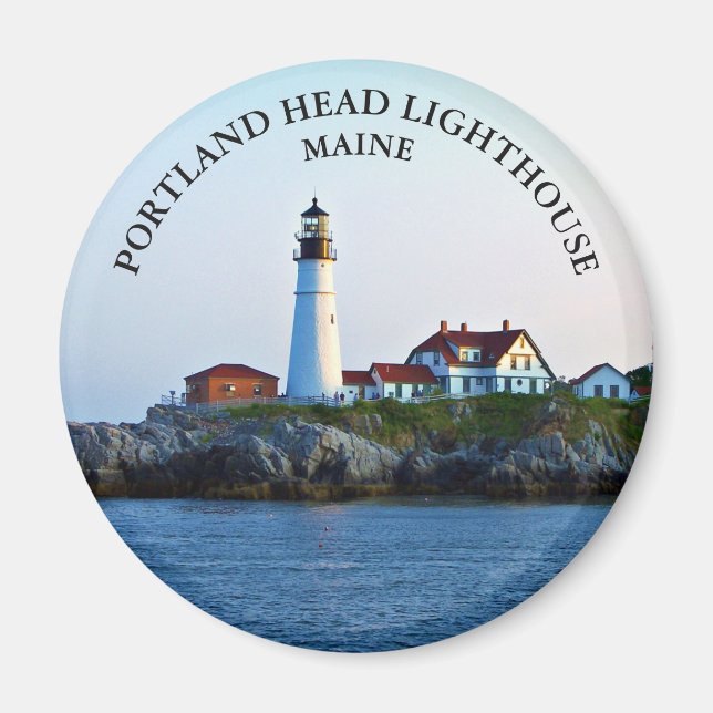 Portland Head Lighthouse, Maine Round Magnet (Framsidan)