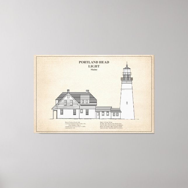 Portland Head Lighthouse - Maine - SBD Canvastryck (Framsida)