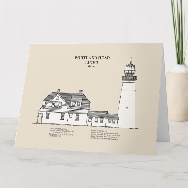 Portland Head Lighthouse - Maine - SBD Tack Kort (Framsida)