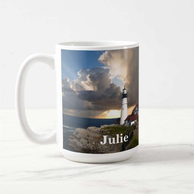 Portland Head Lighthouse och Solnedgångs Mugg (Vänster)