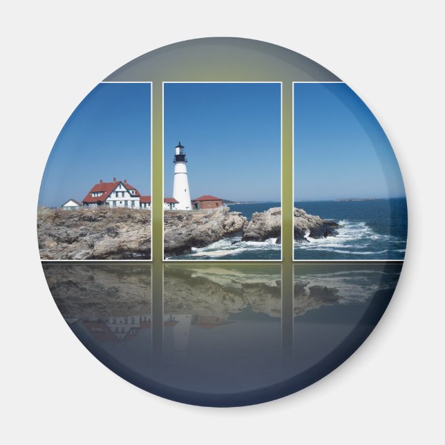 Portland Head Lighthouthouse - uppåt Magnet (Framsidan)