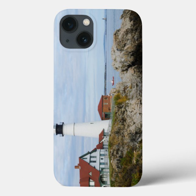Portland Headlight fyr på klippig strand (Baksida)