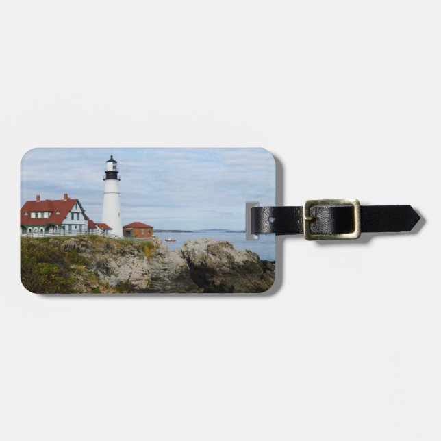 Portland Headlight fyr på klippig strand Bagagebricka (Horisontell Framsida)