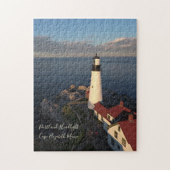 Portland Headlight Glowing Sunset 252 biet Pussel (Vertikal)