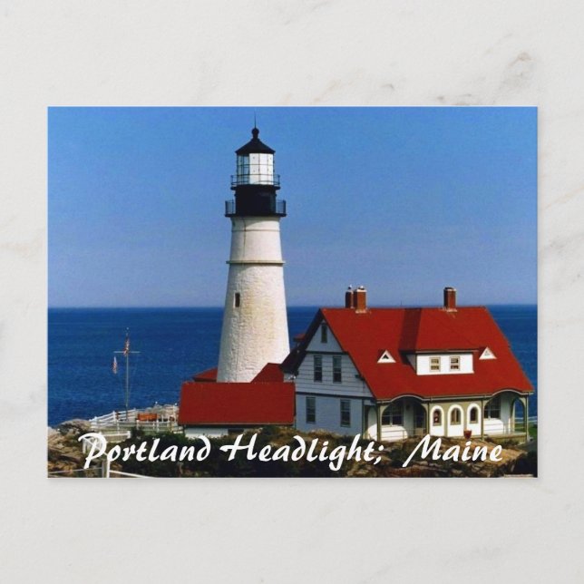 Portland Headlight, Maine Vykort (Framsida)