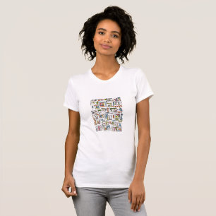 Portland-Hip Modern Geometrisk Akvarellkonst T Shirt