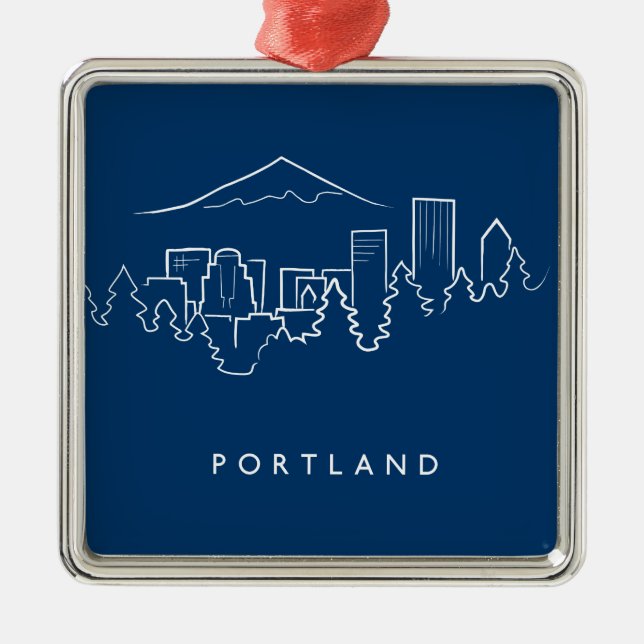 Portland horisont julgransprydnad metall (Framsidan)