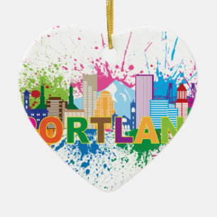 Portland horisont målar Splatterillustrationen Julgransprydnad Keramik