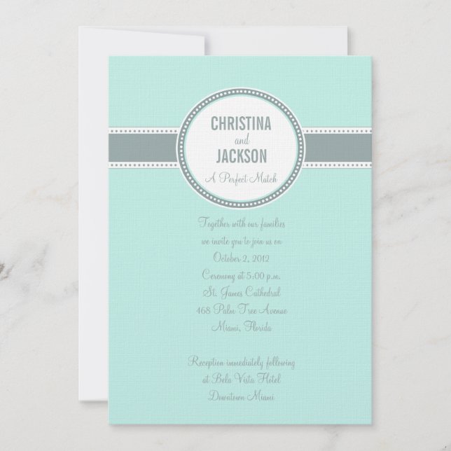 Portland Inbjudan:Blågrön Inbjudningar (Framsida)