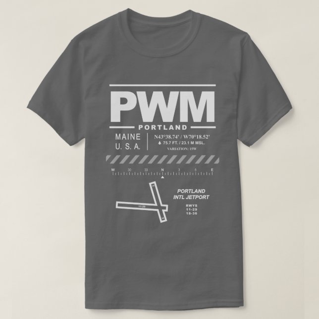Portland International Jetport PWM T Shirt (Design framsida)