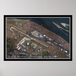 Portland Intl Airport Oregon Satellite Poster Kart