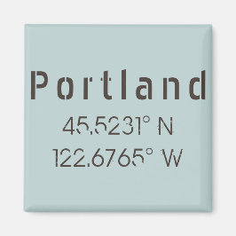 Portland Latitude & Longitud Magnet