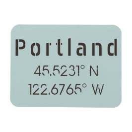 Portland Latitude & Longitud Magnet